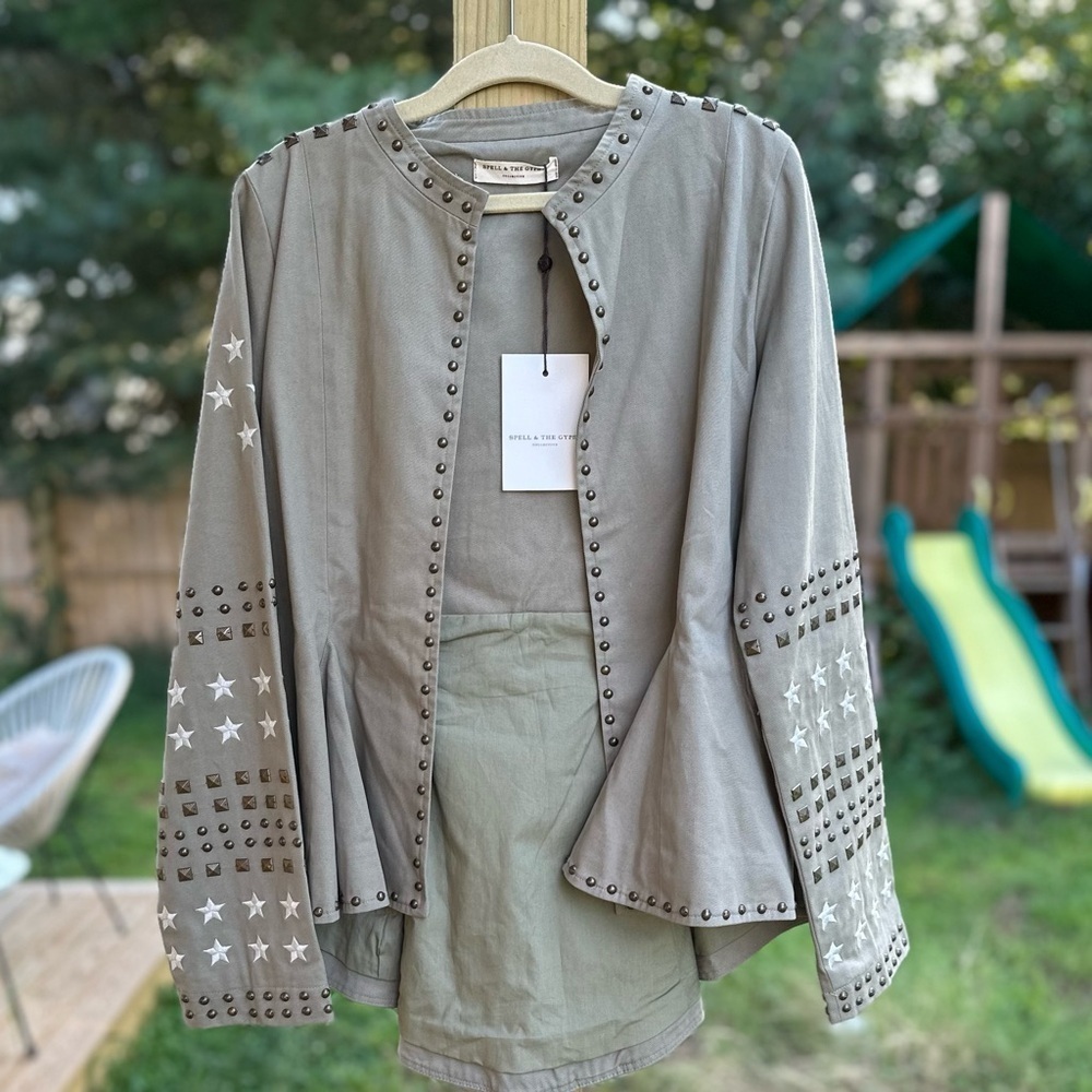 Spell and the Gypsy Collective Eagleback Matinee Jacket NWT KHAKI ARMY GREEN S - Picture 16 of 16